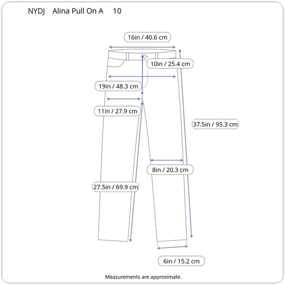 NYDJ Alina Pull On Ankle Blue Jeans Denim Slimming Panel High Rise Straight 10 - Picture 15 of 16